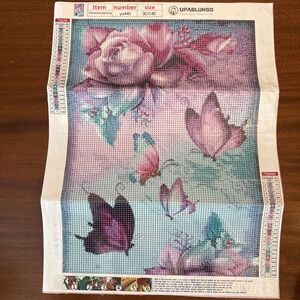 Upablunso 30×40 cm Flowers & Butterflies 5D Diamond Painting Kit – DIY Craft New